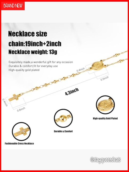 AYYUFE 11PCS Simple Women Cross Virgin Mary Oval Charm  Y-Shaped Cross Necklace Virgin Mary Pendant Dainty Chain Religious Jewelry